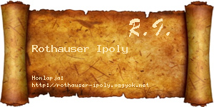 Rothauser Ipoly névjegykártya